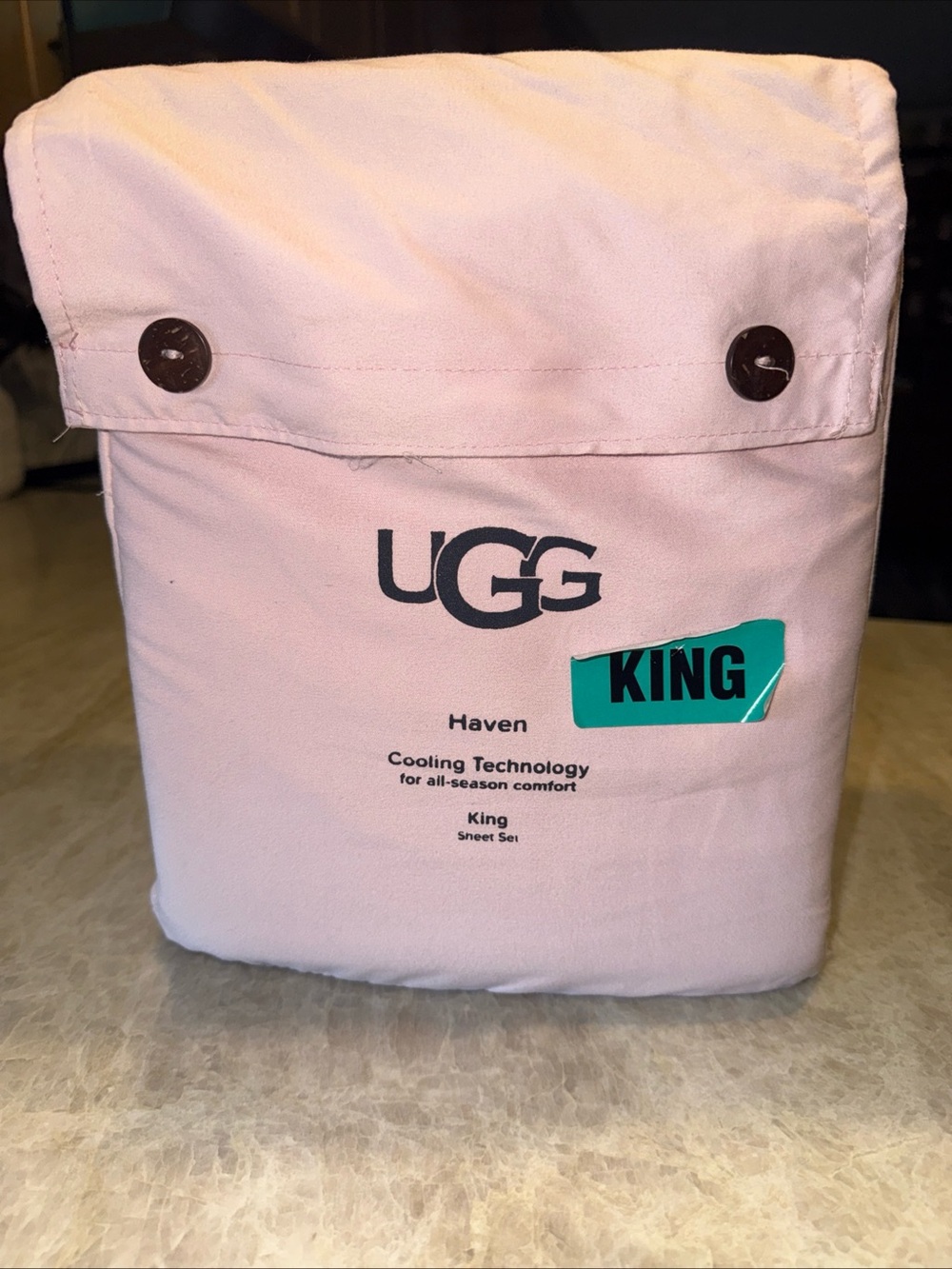 UGG King Sheets Haven Cooling Technology Rose One Fitted & Flat Sheet 2 Pillow